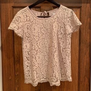 Joie nude lace top